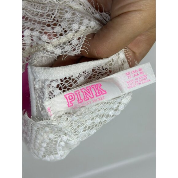 PINK by Victoria’s Secret Push-Up Bralette – White Floral Lace, Padded XS/TP - Picture 4 of 4